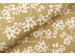 Bavlněná látka / plátno - Sakura hnědá