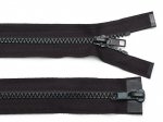 Kostěný zip dělitelný No 5, 2 jezdce / dvoucestný, délka 70 cm - černá