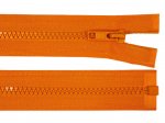 Kostěný zip dělitelný, délka 75 cm - oranžová