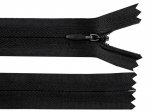 Skrytý spirálový zip šíře 3 mm, délka 20 cm - černá