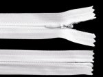 Zip skrytý nedělitelný 3 mm délka 60 cm - bílá