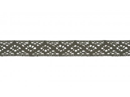Bavlněná krajka 20mm - army - 0,38 m