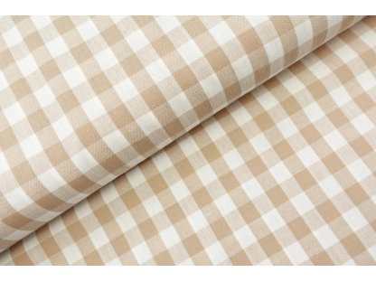 Bavlněná látka / kanafas - Kostka béžová (1 cm)