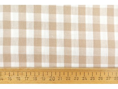 Bavlněná látka / kanafas - Kostka béžová (1 cm) 2