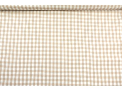 Bavlněná látka / kanafas - Kostka béžová (1 cm)