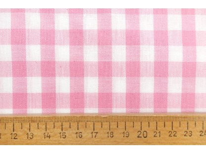 Bavlněná látka / kanafas - Kostka růžová (1 cm) 2