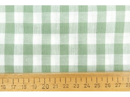 Bavlněná látka / kanafas - Kostka zelená šalvěj (1 cm) 2