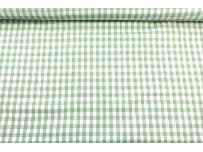 Bavlněná látka / kanafas - Kostka zelená šalvěj (1 cm)