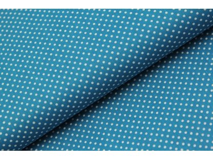 Bavlněná látka / plátno - mini puntík jeans - 0,48 m