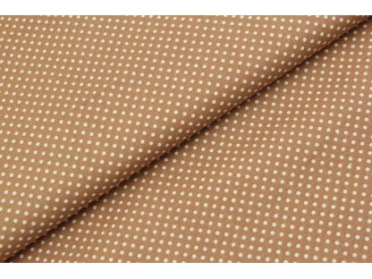 Bavlněná látka / plátno - mini puntík kakaový - 0,3 m
