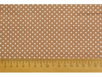 Bavlněná látka / plátno - mini puntík kakaový - 0,3 m 2