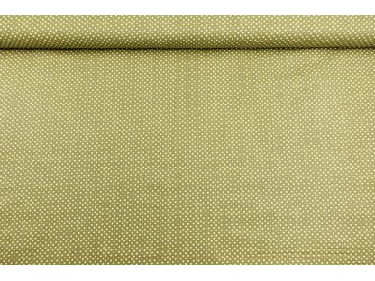 Bavlněná látka / plátno - mini puntík khaki olivový - 0,25 m