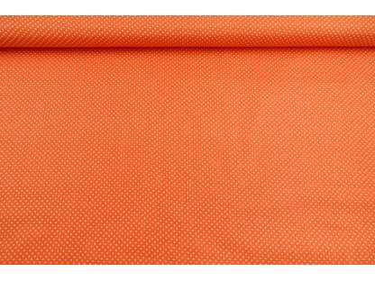 Bavlněná látka / plátno - mini puntík oranžový II. jakost - 0,5 m
