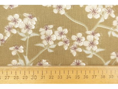 Bavlněná látka / plátno - Sakura hnědá 2