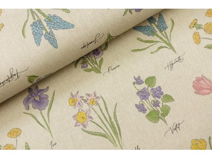 Dekorační látka - Botanický atlas