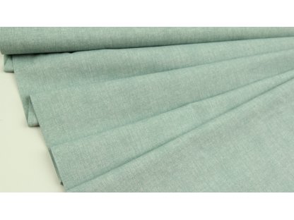 Jednobarevná bavlněná látka / plátno - režný efekt dusty mint