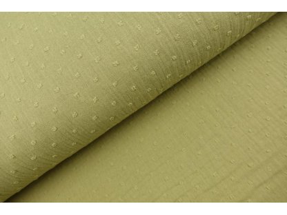 Dvojitá gázovina dobby - světlá khaki - 0,18 m