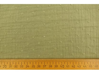 Dvojitá gázovina dobby - světlá khaki - 0,18 m