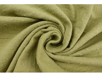 Dvojitá gázovina dobby - světlá khaki - 0,18 m