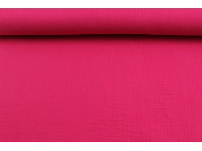 Dvojitá gázovina / mušelín / jednobarevná  - fuchsiová