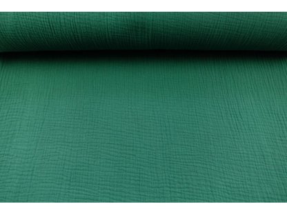 Dvojitá gázovina / mušelín / jednobarevná - jedlová zelená - 0,4 m 2