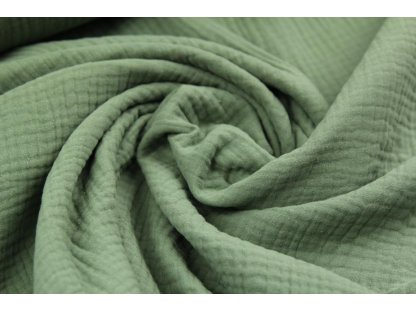 Dvojitá gázovina / mušelín / jednobarevná - khaki - 0,3 m