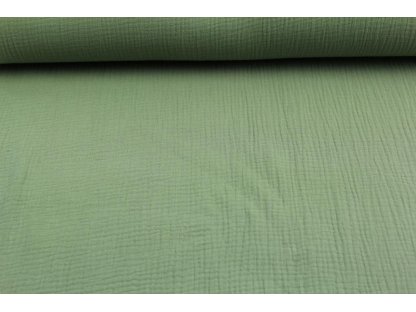 Dvojitá gázovina / mušelín / jednobarevná - khaki - 0,3 m