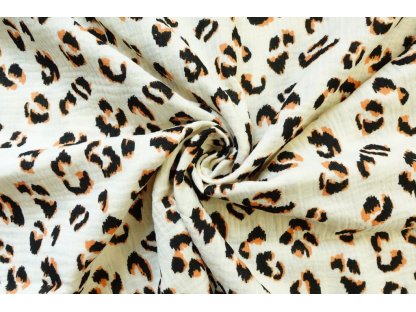 Dvojitá gázovina / mušelín - Leopard