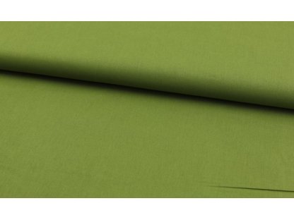 Jednobarevná bavlněná látka / plátno - zelená khaki (18-0332) - II. jakost - 0,55 m