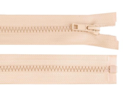 Kostěný zip dělitelný, délka 35 cm - béžová světlá