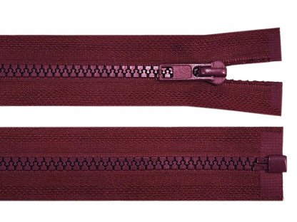 Kostěný zip dělitelný, délka 40 cm - bordo