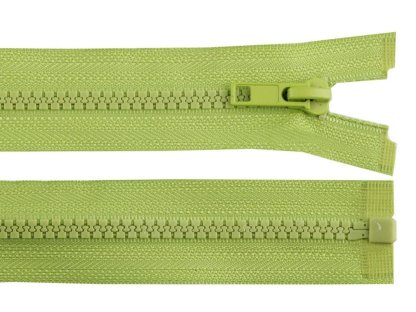 Kostěný zip dělitelný, délka 50 cm - zelená světlá