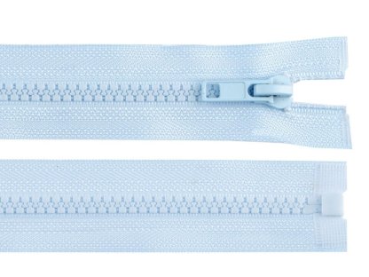 Kostěný zip dělitelný, délka 60 cm - pomněnková modrá