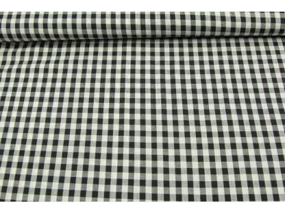 Bavlněná látka / kanafas - Černá kostka (1 cm)