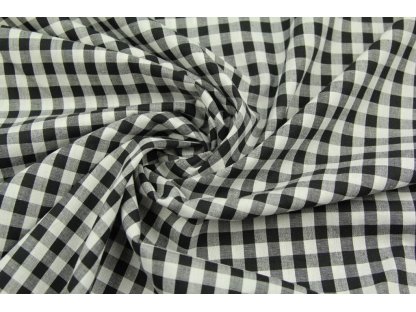 Bavlněná látka / kanafas - Černá kostka (1 cm)