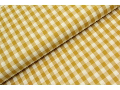 Bavlněná látka / kanafas - Okrová kostka (1 cm)