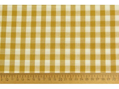 Bavlněná látka / kanafas - Okrová kostka (1 cm) 2