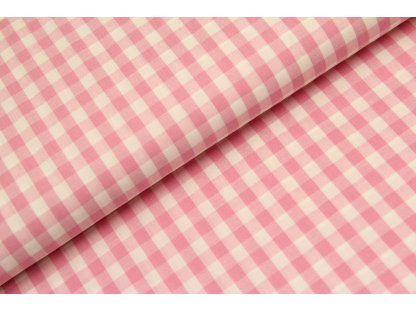 Bavlněná látka / kanafas - Kostka růžová (1 cm)