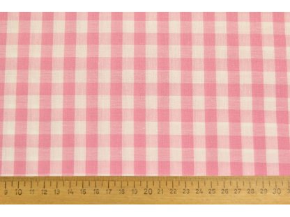 Bavlněná látka / kanafas - Kostka růžová (1 cm) 2