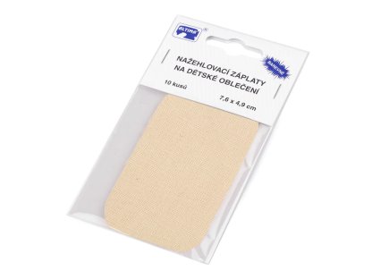 Nažehlovací záplaty 7,6x4,9 cm - krémová světlá