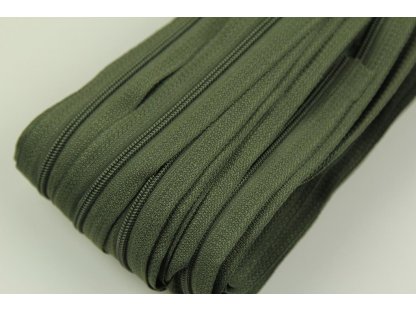 Nekonečný zip spirálový 3 mm - tmavá khaki