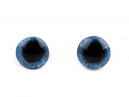 Oko glitrové s pojistkou 10 mm - modrá tyrkys