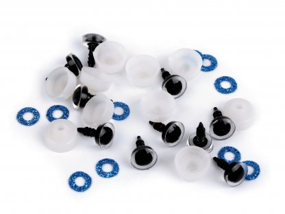Oko glitrové s pojistkou 10 mm - modrá tyrkys 2