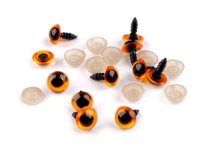 Oko s pojistkou 10 mm - oranžový jantar