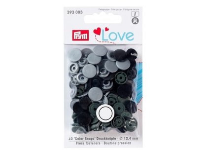 Plastové patentky kulaté Prym Color Snaps Love - tmavě šedá 2