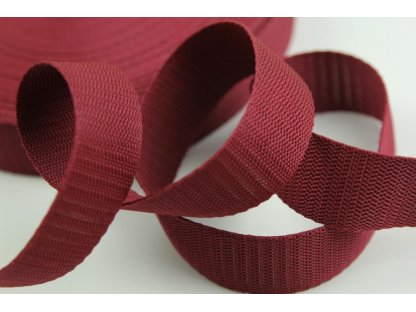 Popruh polypropylénový šíře 30 mm - světlá bordó - 2,45 m