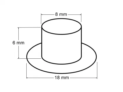 Průchodky s podložkou vnitřní 8 mm / vnější 18 mm - nikl 2