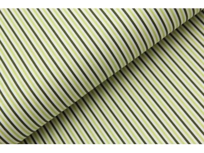 Bavlněná látka / plátno - pruhy khaki/zelená