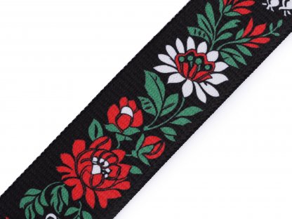Pruženka folklor šíře 40 mm - černá - 0,85 m