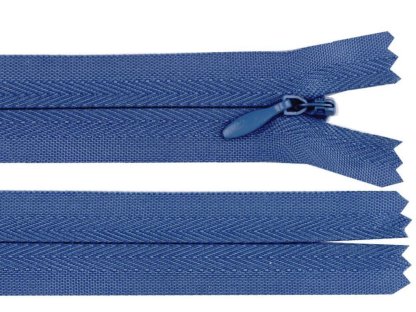 Skrytý spirálový zip šíře 3 mm, délka 18 cm - modrá jeans
